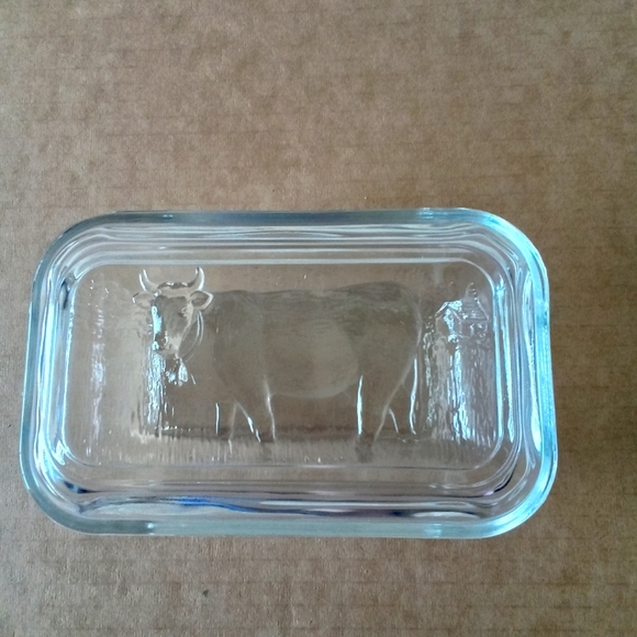 Arcoroc Kitchen Vintage Arcoroc Cow On Lid Clear Glass Refrigerator